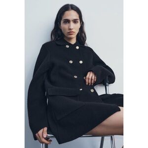 Zara 100% Wool Knit Coat NWT